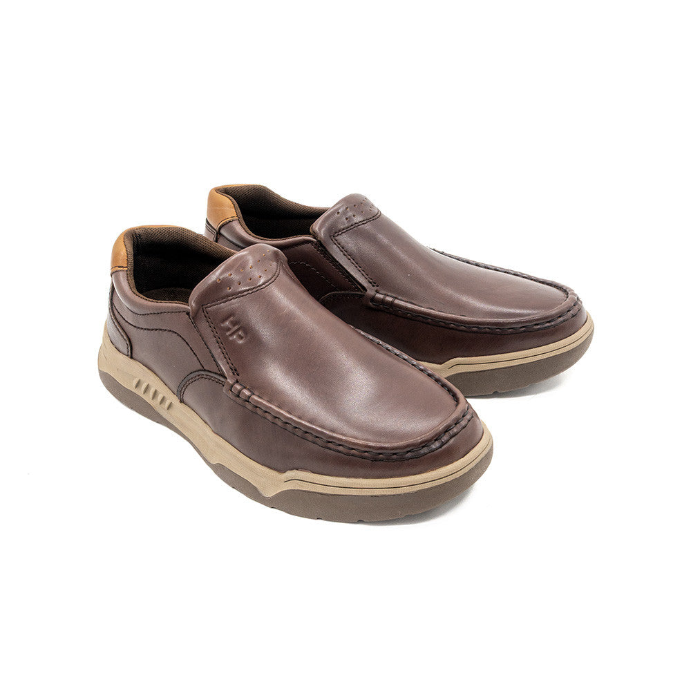 Hush Puppies Men's Shoes Walker Mocc Slip On ZI60216 (Brown/ Black/Khaki)